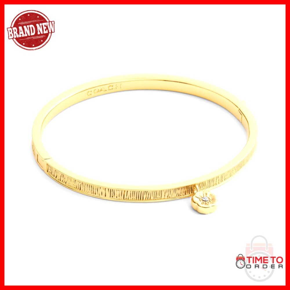 Minimal Hinged Bangle Bracelet Tea Rose Charm Elegant Everyday Jewelry